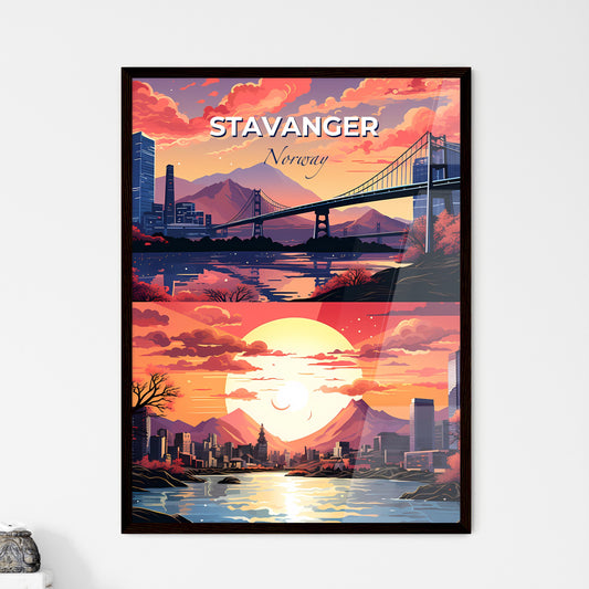 Stavanger, Norway, A Poster of a bridge over a river and a city Default Title