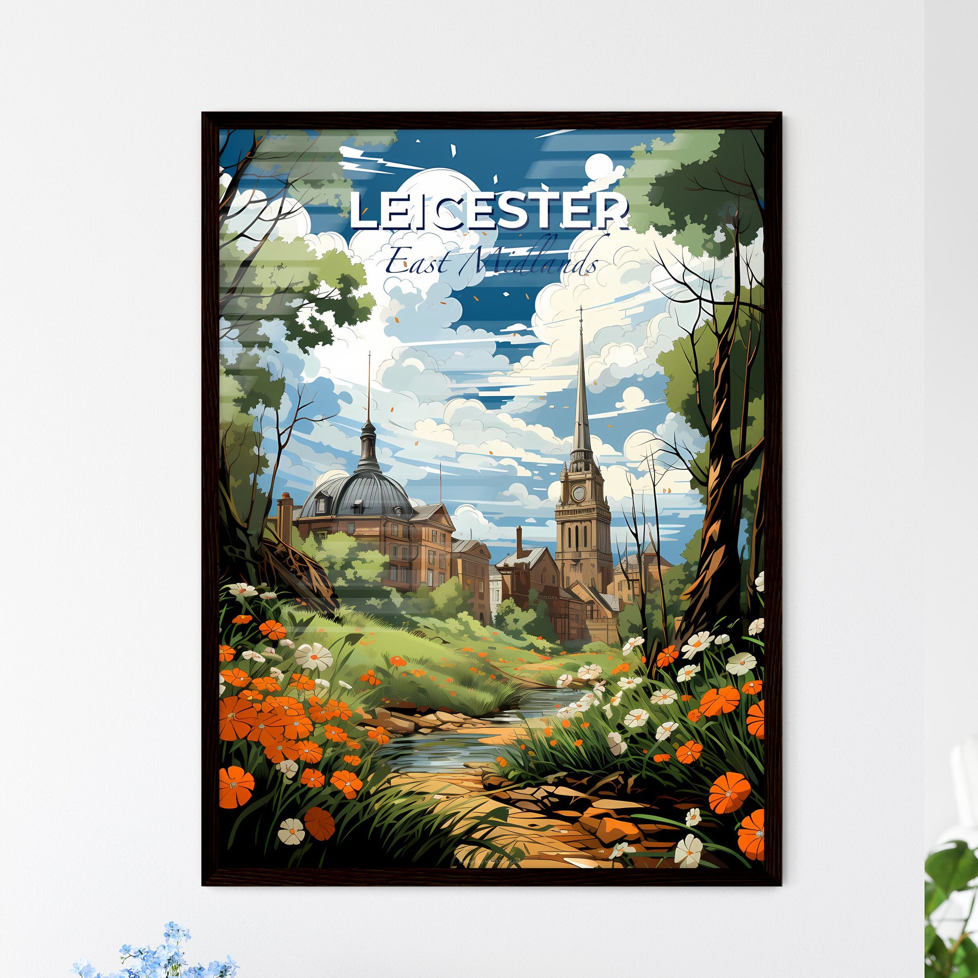 Leicester, East Midlands, A Poster of a river running through a city Default Title