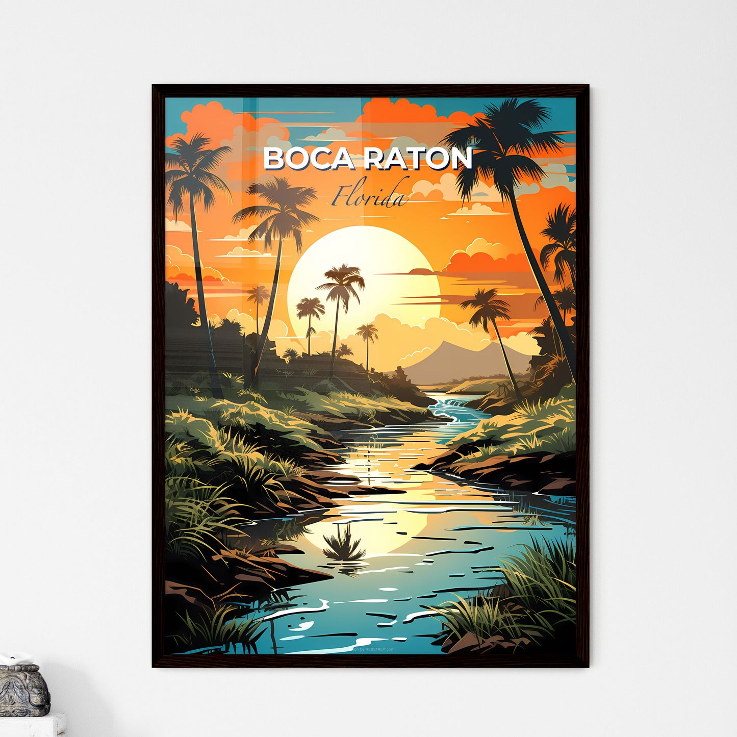 Boca Raton, Florida, A Poster of a river running through a tropical forest Default Title