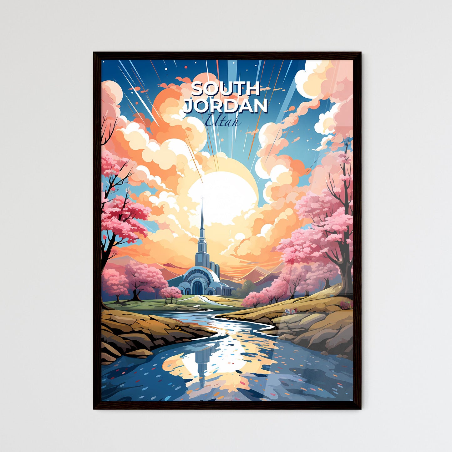 South Jordan, Utah, A Poster of a river running through a city Default Title