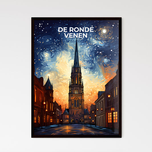 De Ronde Venen, Netherlands, A Poster of a church with a starry sky Default Title