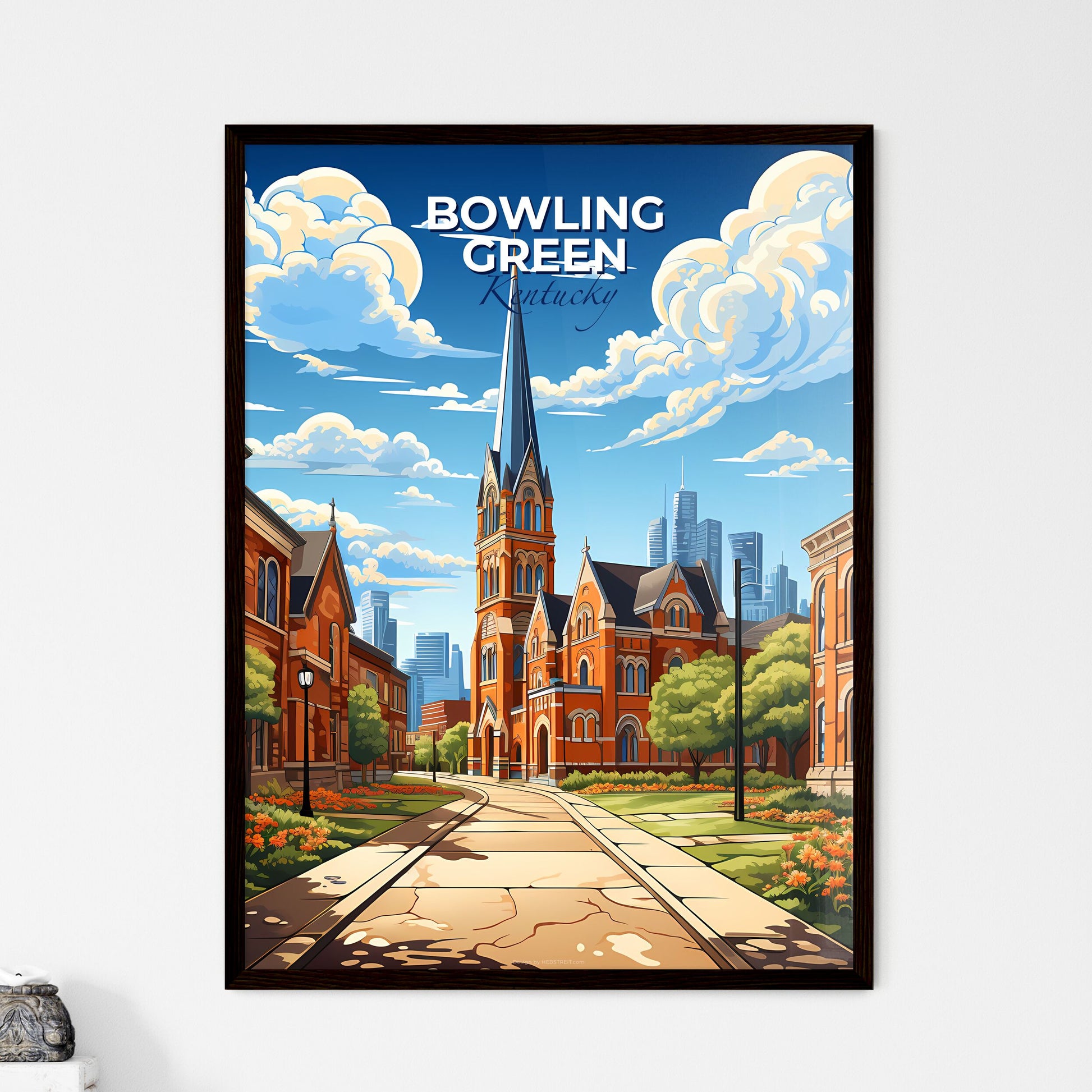Bowling Green, Kentucky, A Poster of a street with a church and a city in the background Default Title