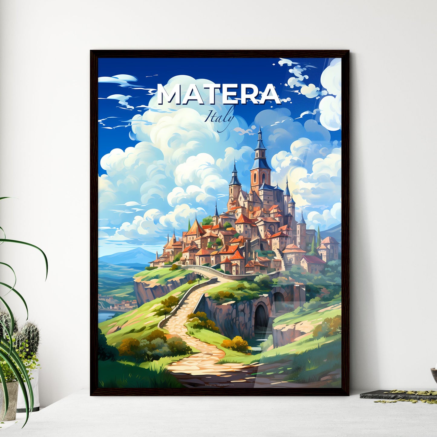 Matera, Italy, A Poster of a castle on a hill Default Title