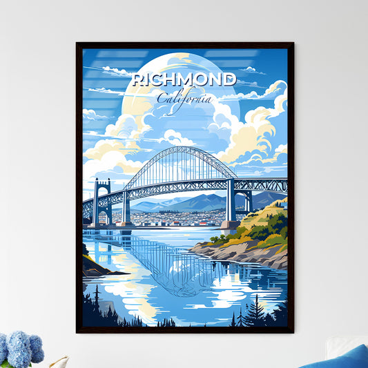 Richmond, California, A Poster of a bridge over water with a city and clouds in the sky Default Title