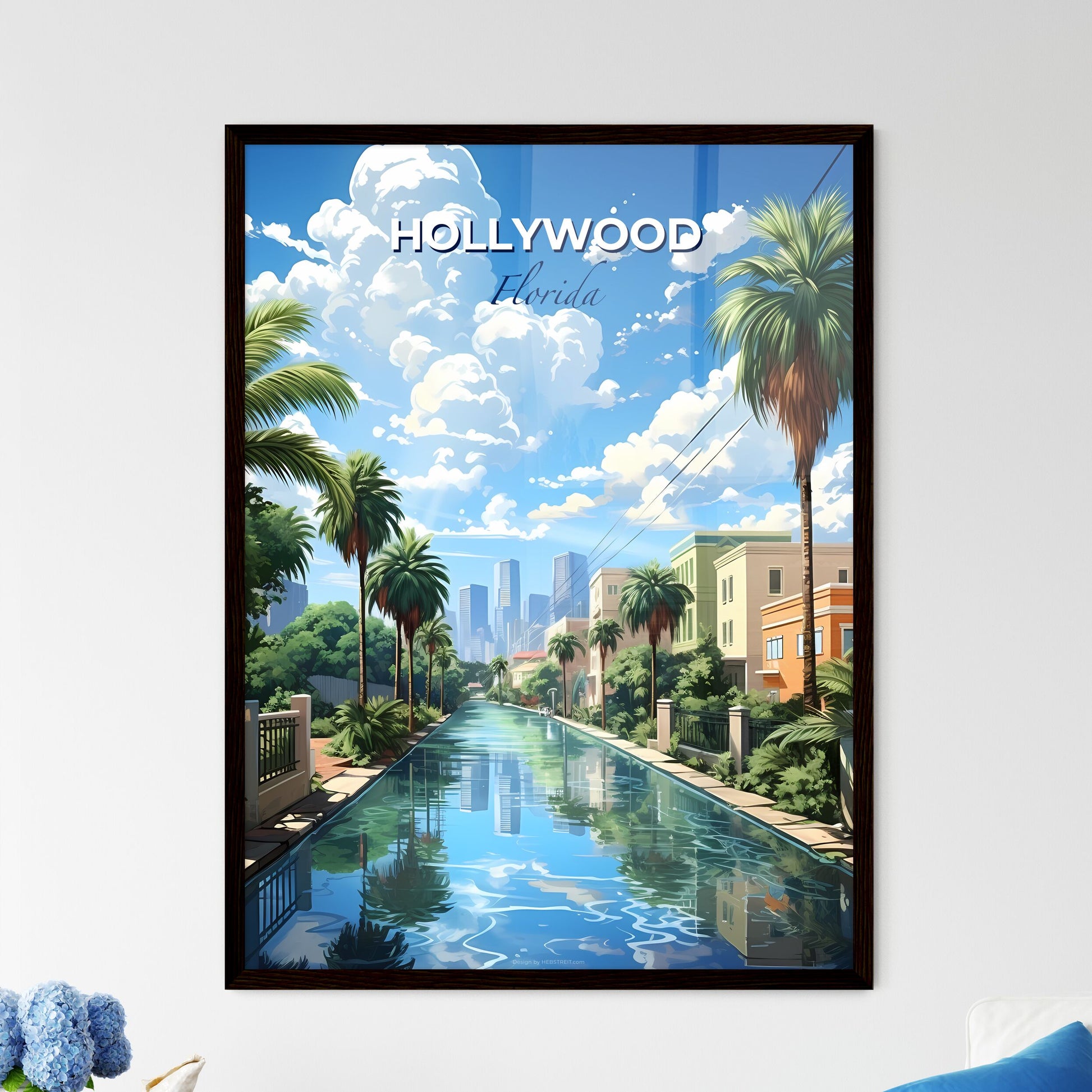 Hollywood, Florida, A Poster of a water way between buildings Default Title