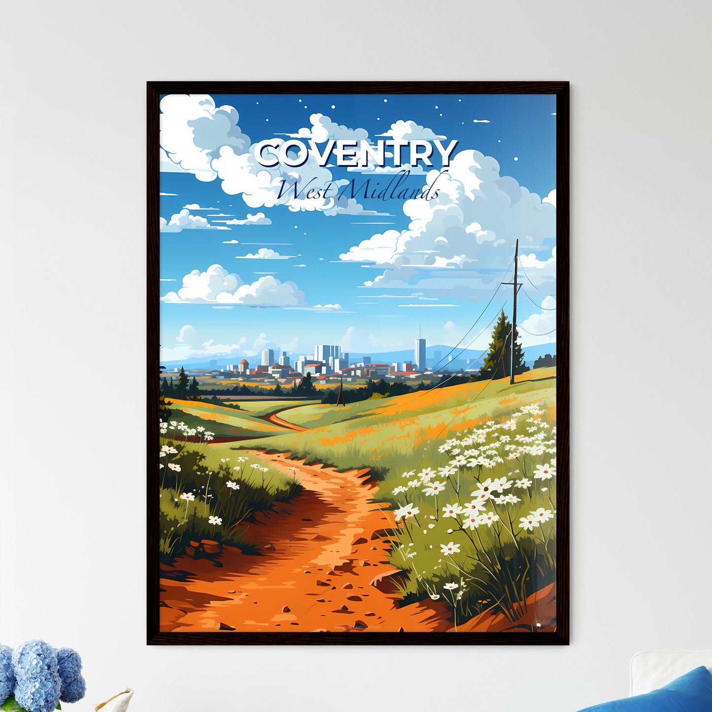 Coventry, West Midlands, A Poster of a dirt road through a field with flowers and trees Default Title