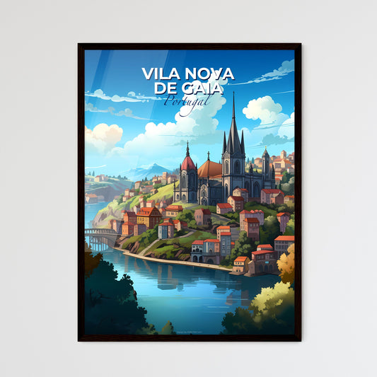 Vila Nova De Gaia, Portugal, A Poster of a castle on a hill with a river and trees Default Title