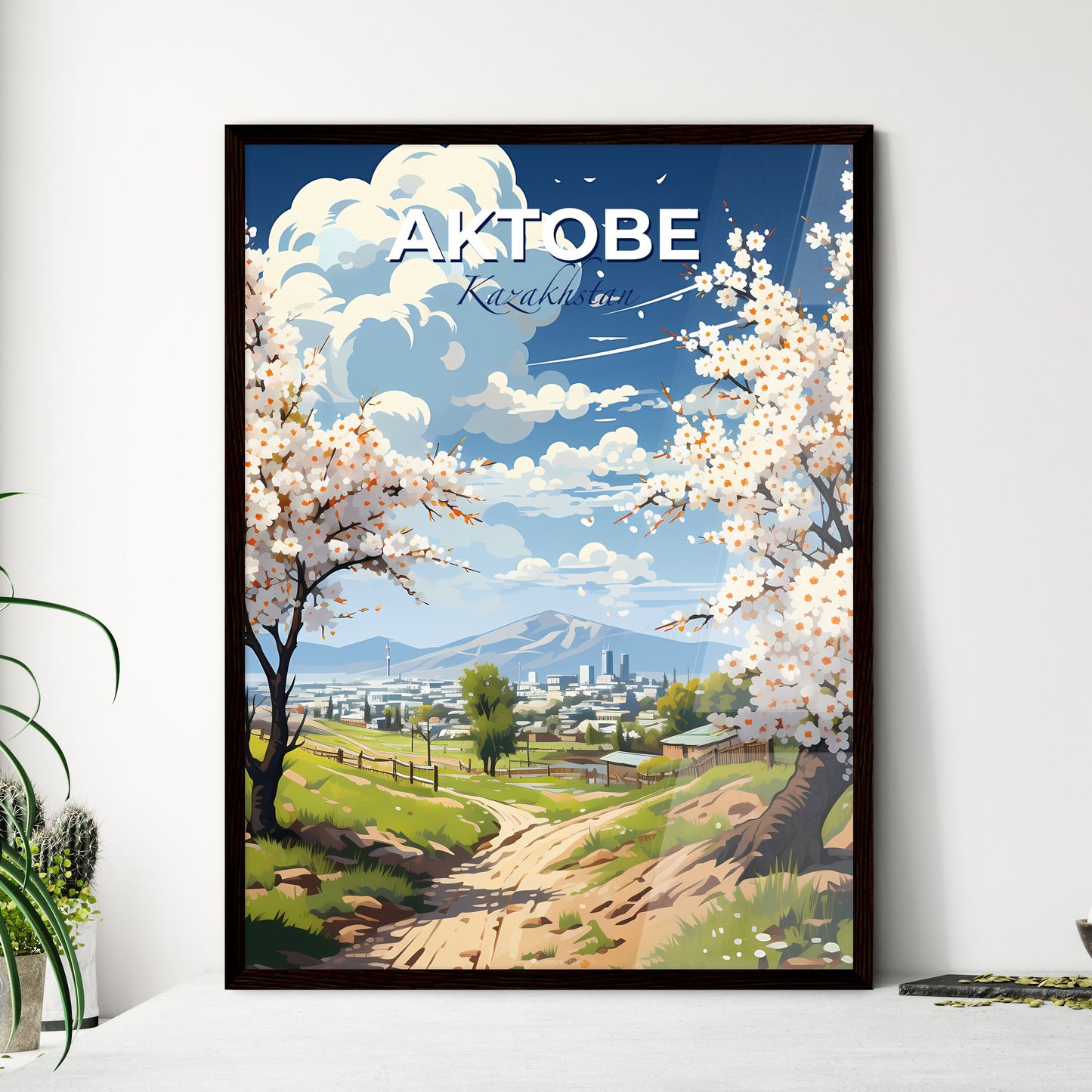 Aktobe, Kazakhstan, A Poster of a landscape with trees and a road Default Title
