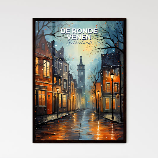 De Ronde Venen, Netherlands, A Poster of a street with buildings and a clock tower Default Title