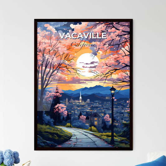 Vacaville, California, A Poster of a painting of a city with trees and a road Default Title