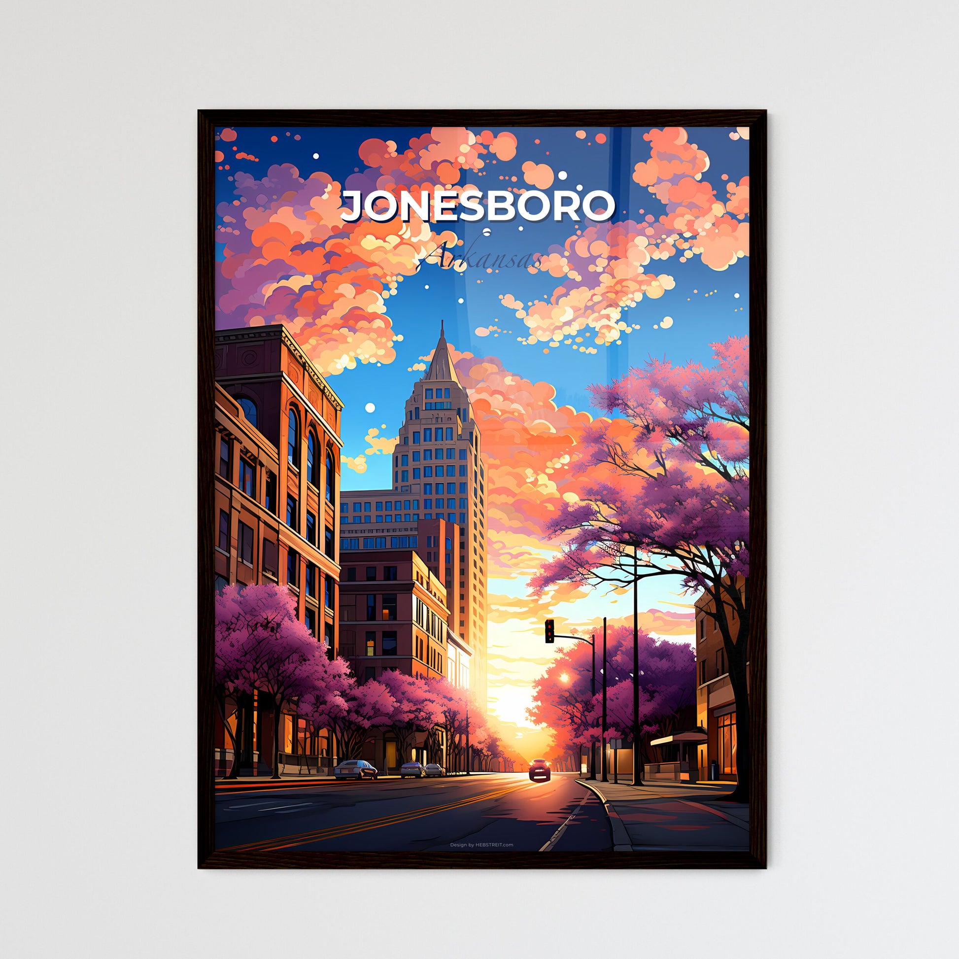 Jonesboro, Arkansas, A Poster of a street with trees and buildings in the background Default Title