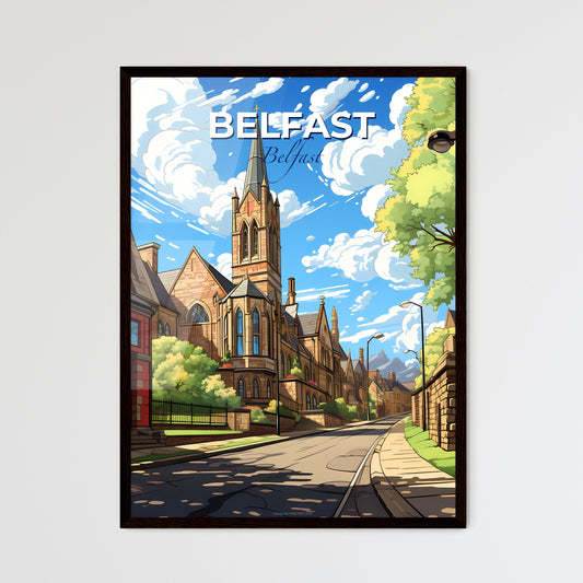 Belfast, Belfast, A Poster of a street with a church and trees Default Title