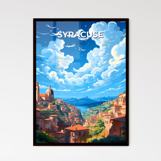 Syracuse, Italy, A Poster of a landscape of a town with buildings and a river Default Title