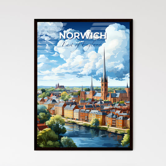 Norwich, East of England, A Poster of a city with a river and trees Default Title