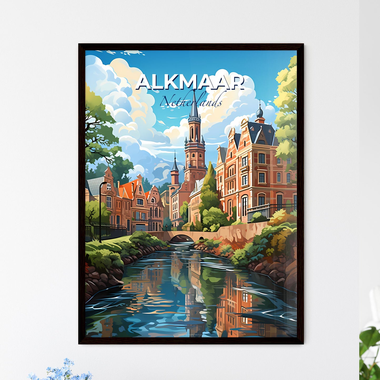 Alkmaar, Netherlands, A Poster of a river running through a town Default Title