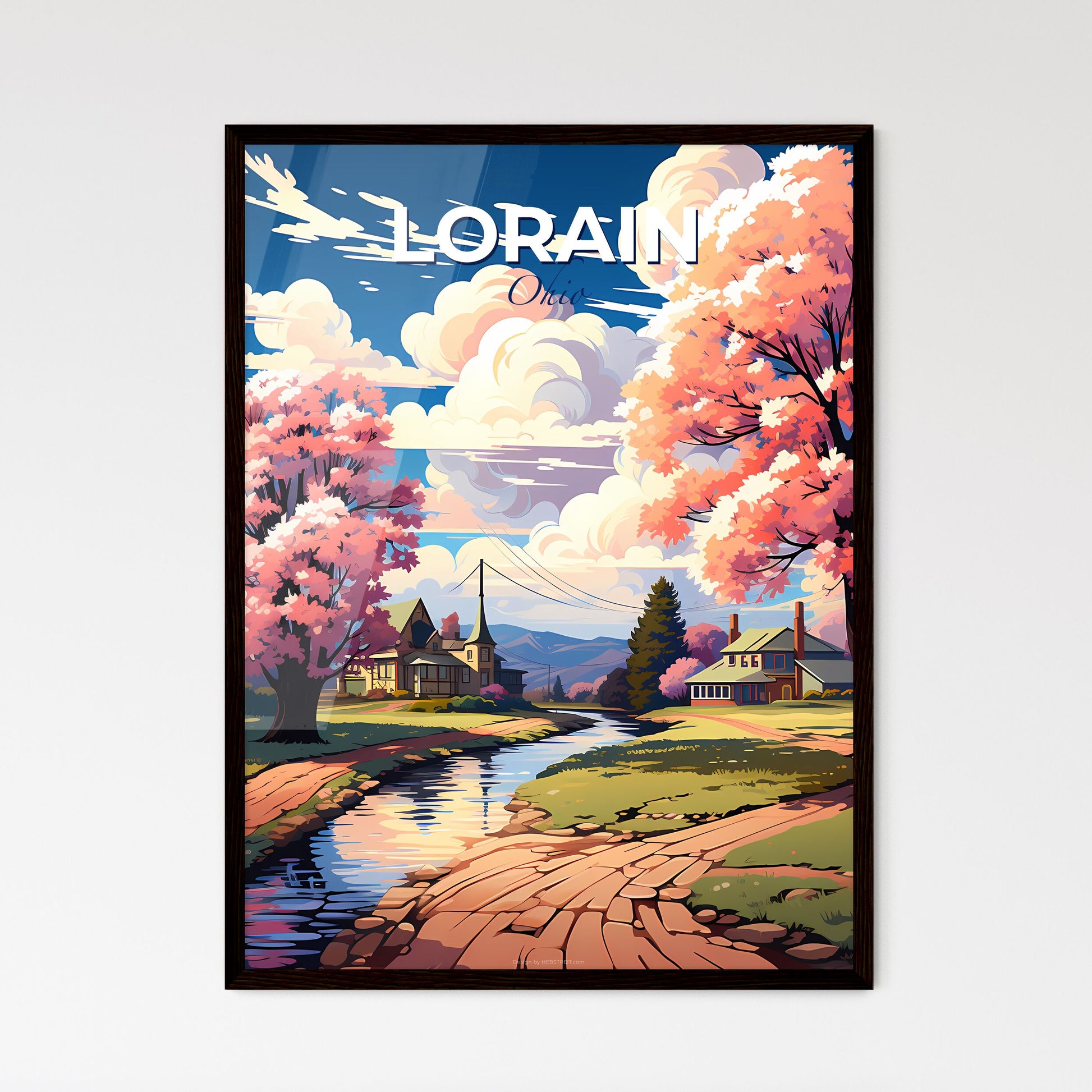 Lorain, Ohio, A Poster of a river running through a village Default Title