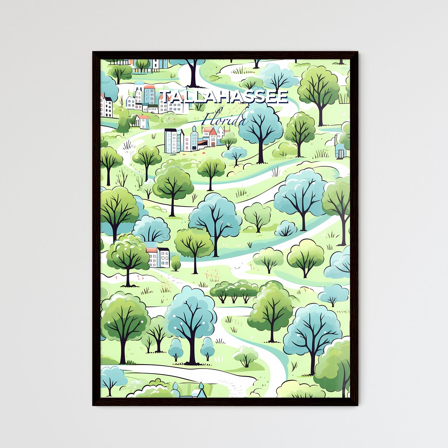 Tallahassee, Florida, A Poster of a map of a town Default Title