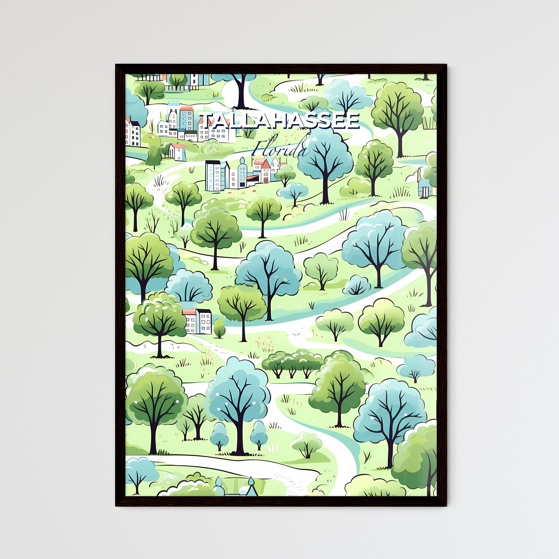 Tallahassee, Florida, A Poster of a map of a town Default Title