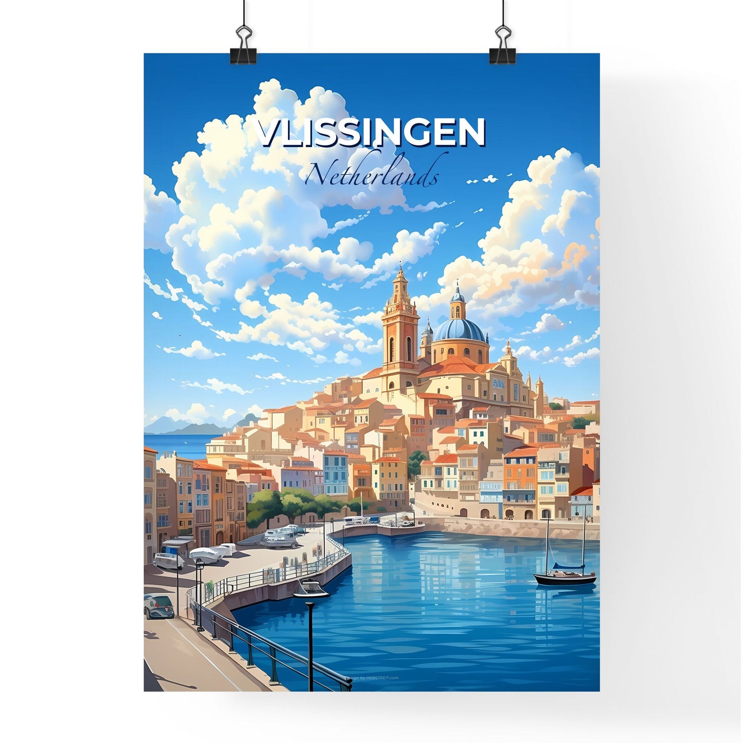 Vlissingen, Netherlands, A Poster of a city by the water Default Title