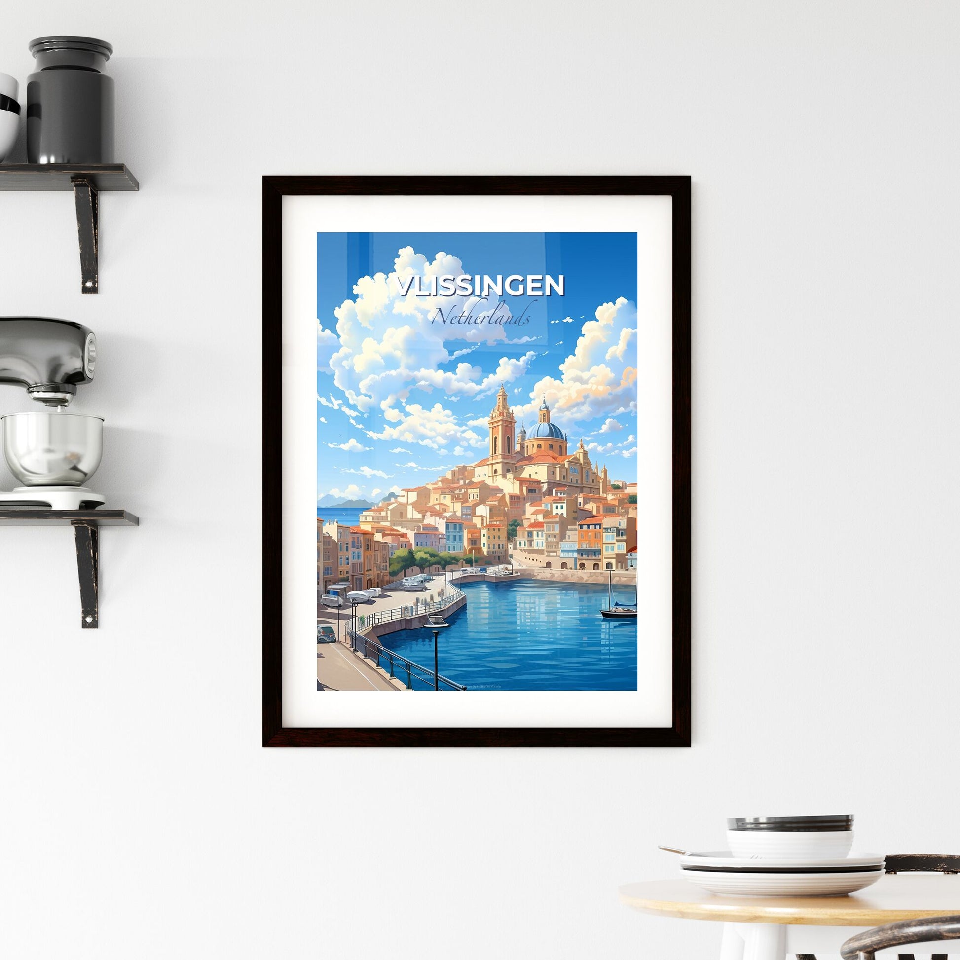 Vlissingen, Netherlands, A Poster of a city by the water Default Title