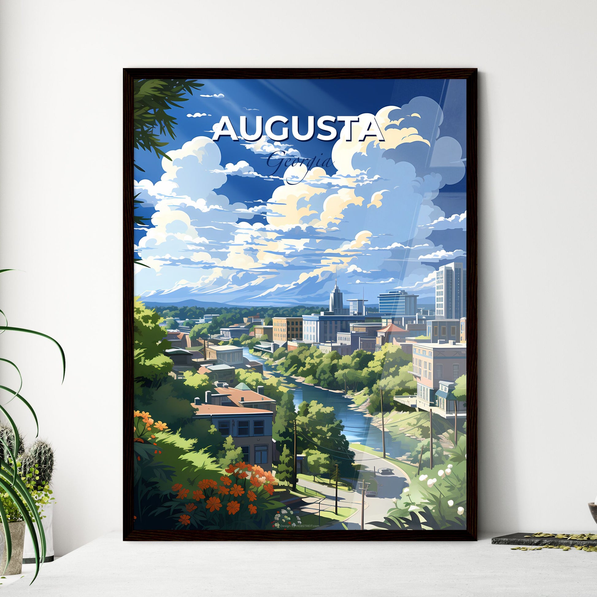 Augusta, Georgia, A Poster of a city with trees and a river Default Title