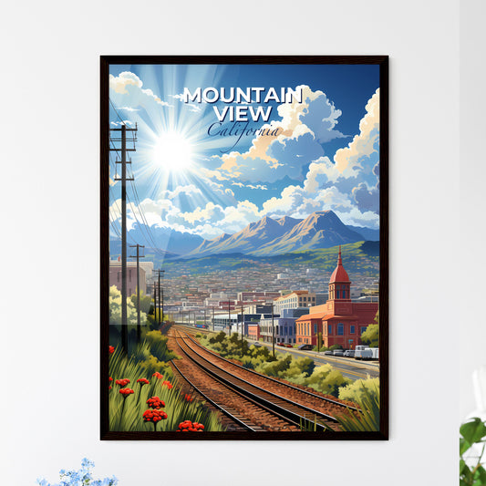 Mountain View, California, A Poster of a train tracks in a city Default Title