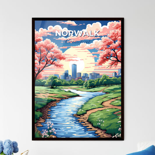 Norwalk, Connecticut, A Poster of a river running through a city Default Title