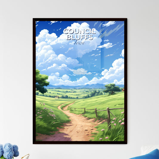 Council Bluffs, Iowa, A Poster of a dirt road through a grassy field Default Title