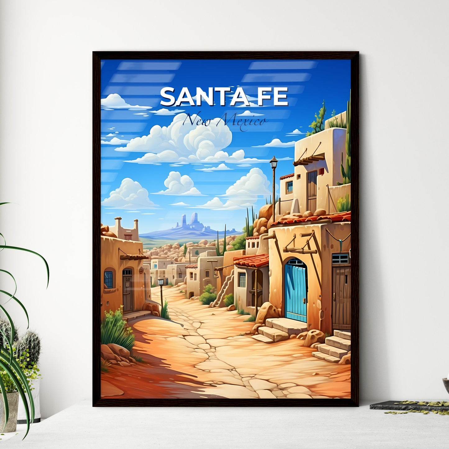 Santa Fe, New Mexico, A Poster of a cartoon of a village Default Title