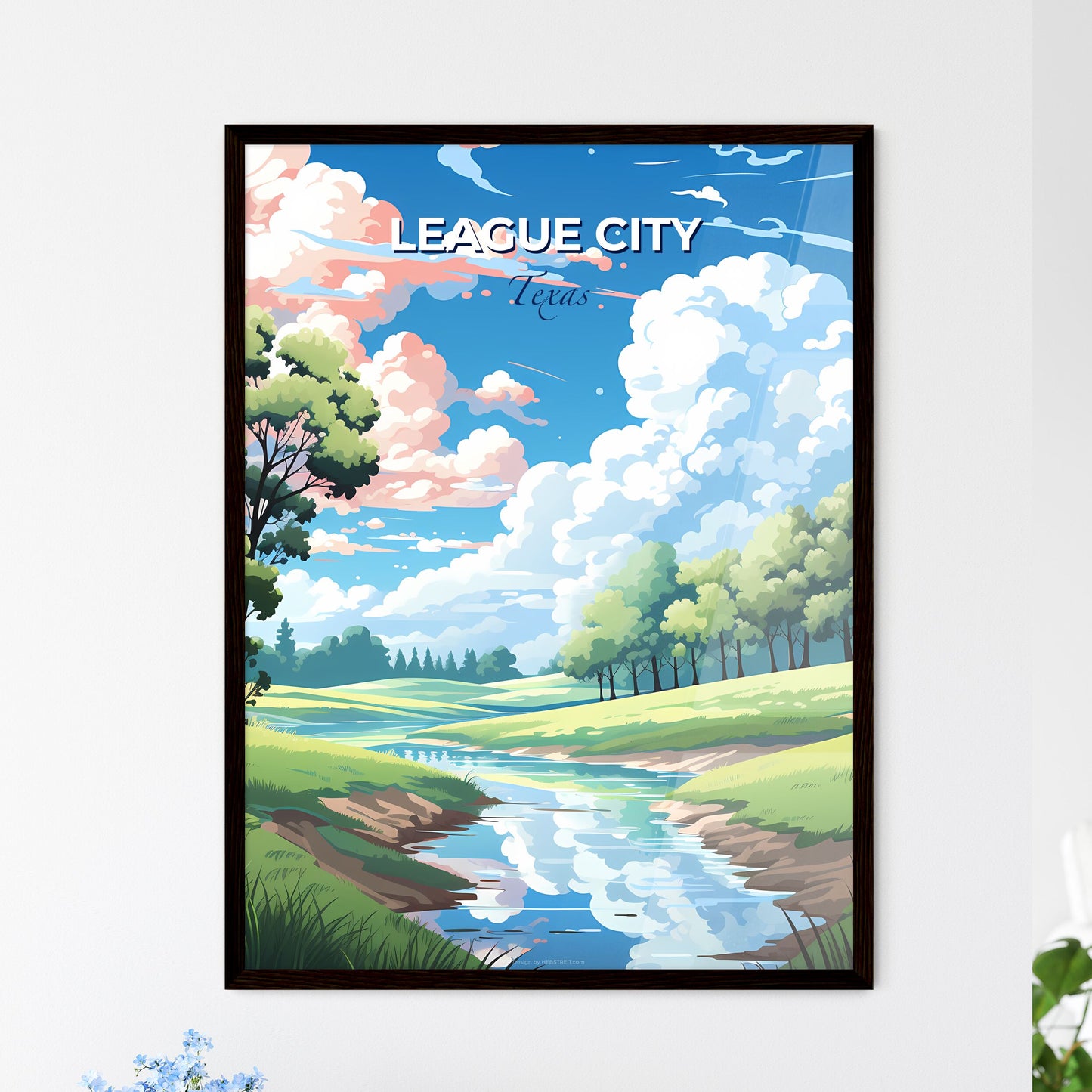 League City, Texas, A Poster of a river running through a grassy field Default Title