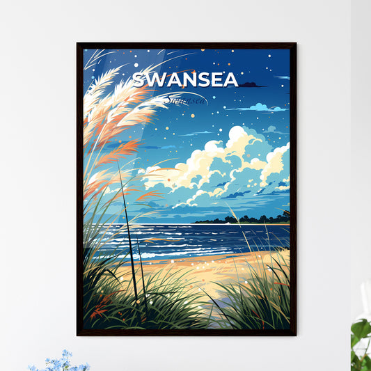 Swansea, Swansea, A Poster of a beach with grass and water Default Title