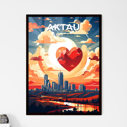 Aktau, Kazakhstan, A Poster of a city skyline with a heart in the sky Default Title