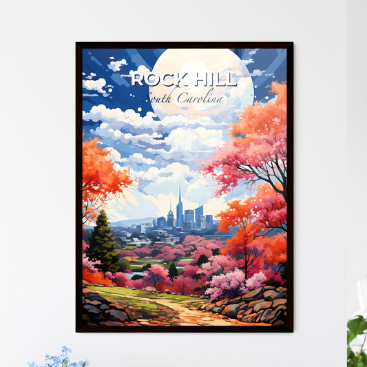 Rock Hill, South Carolina, A Poster of a landscape with trees and a city in the background Default Title