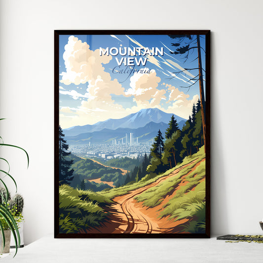 Mountain View, California, A Poster of a landscape of a mountain and a city Default Title