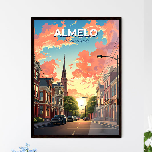 Almelo, Netherlands, A Poster of a street with cars and buildings in the background Default Title