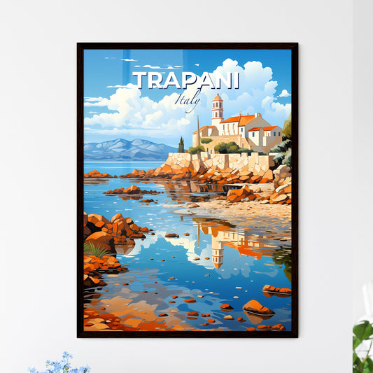 Trapani, Italy, A Poster of a building on a rocky shore Default Title