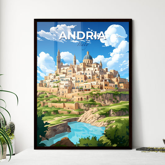 Andria, Italy, A Poster of a cartoon of a city on a hill Default Title