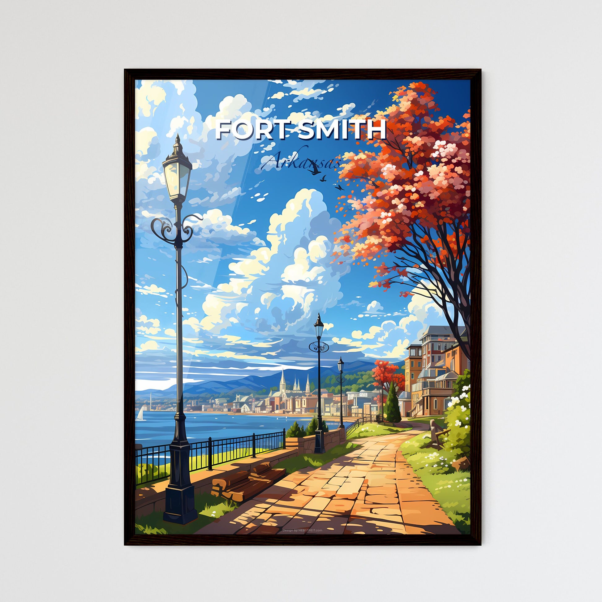 Fort Smith, Arkansas, A Poster of a street lamp next to a lake Default Title