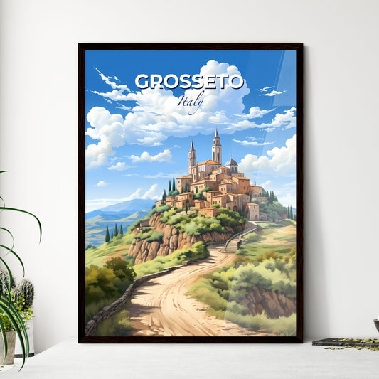 Grosseto, Italy, A Poster of a painting of a town on a hill Default Title