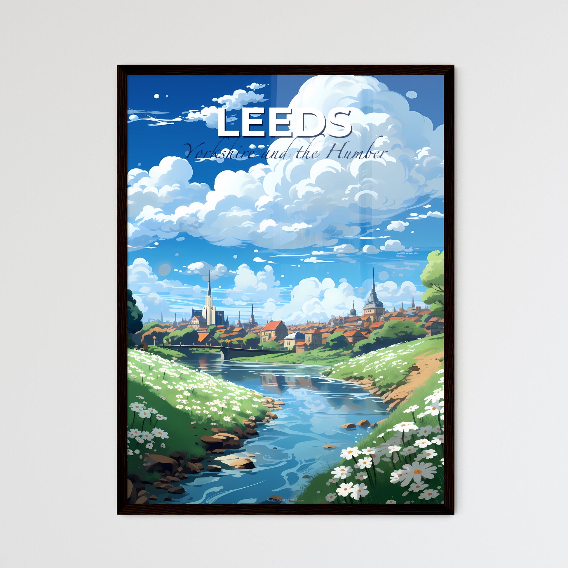 Leeds, Yorkshire and the Humber, A Poster of a river running through a town Default Title