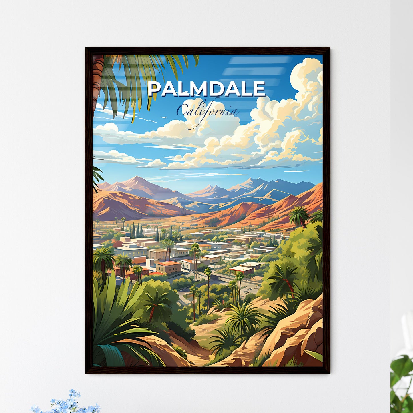 Palmdale, California, A Poster of a landscape of a town and mountains Default Title