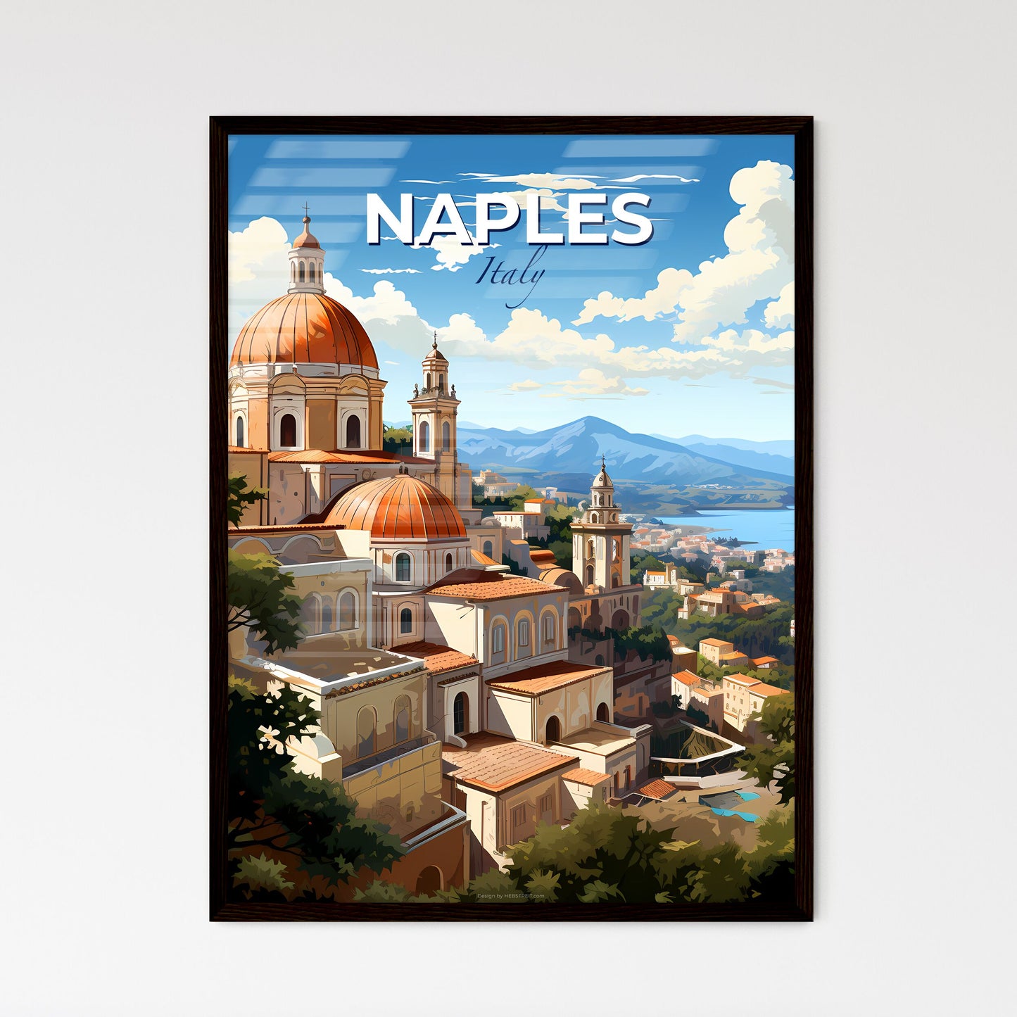 Naples, Italy, A Poster of a building with a dome on top of it Default Title