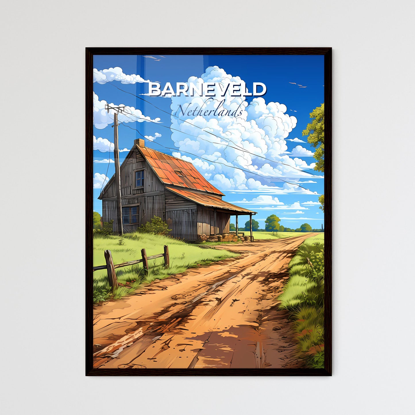 Barneveld, Netherlands, A Poster of a house on a dirt road Default Title