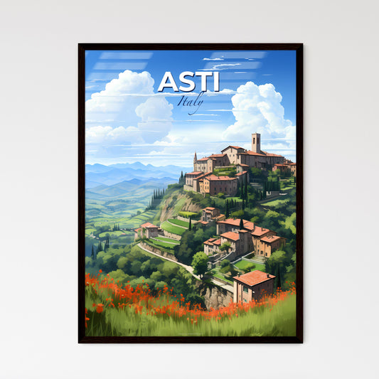 Asti, Italy, A Poster of a landscape of a town on a hill Default Title