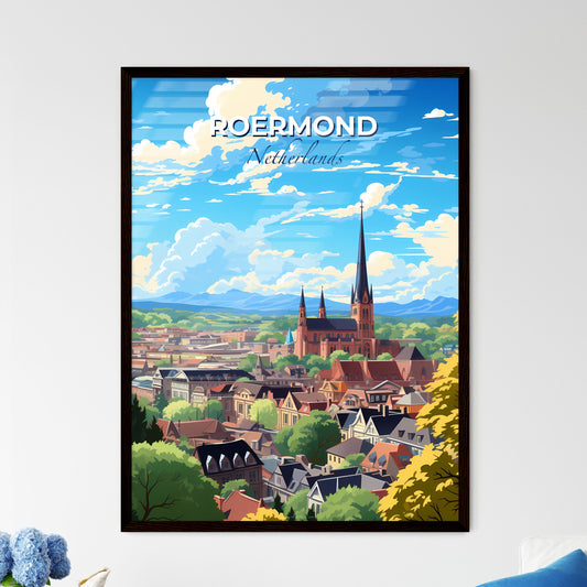 Roermond, Netherlands, A Poster of a city with a church and trees Default Title
