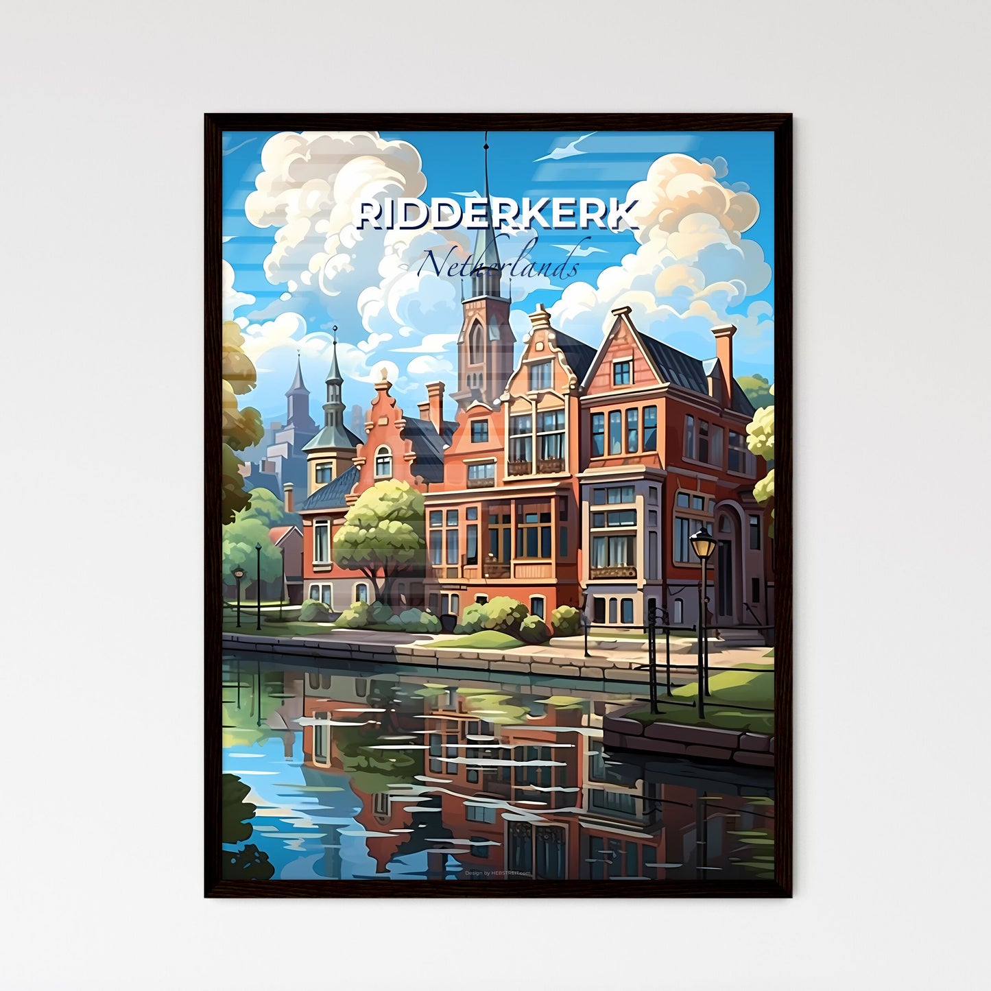 Ridderkerk, Netherlands, A Poster of a building next to a river Default Title