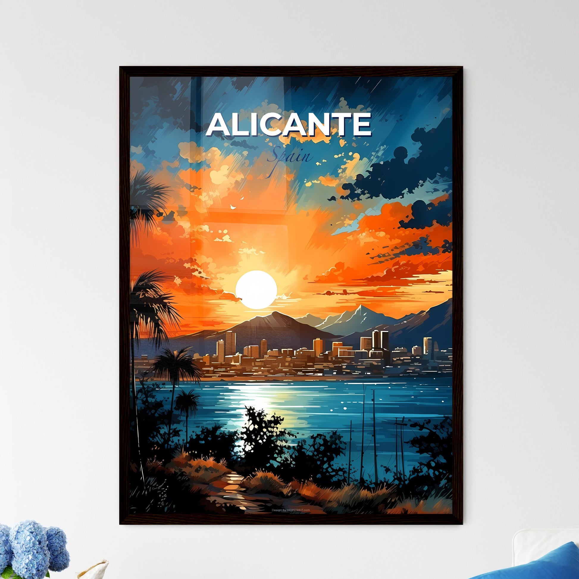 Alicante, Spain, A Poster of a sunset over a city Default Title