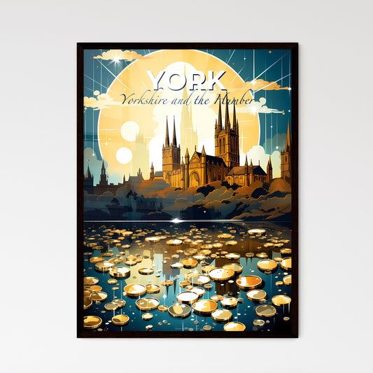 York, Yorkshire and the Humber, A Poster of a castle with towers and a large moon in the background Default Title