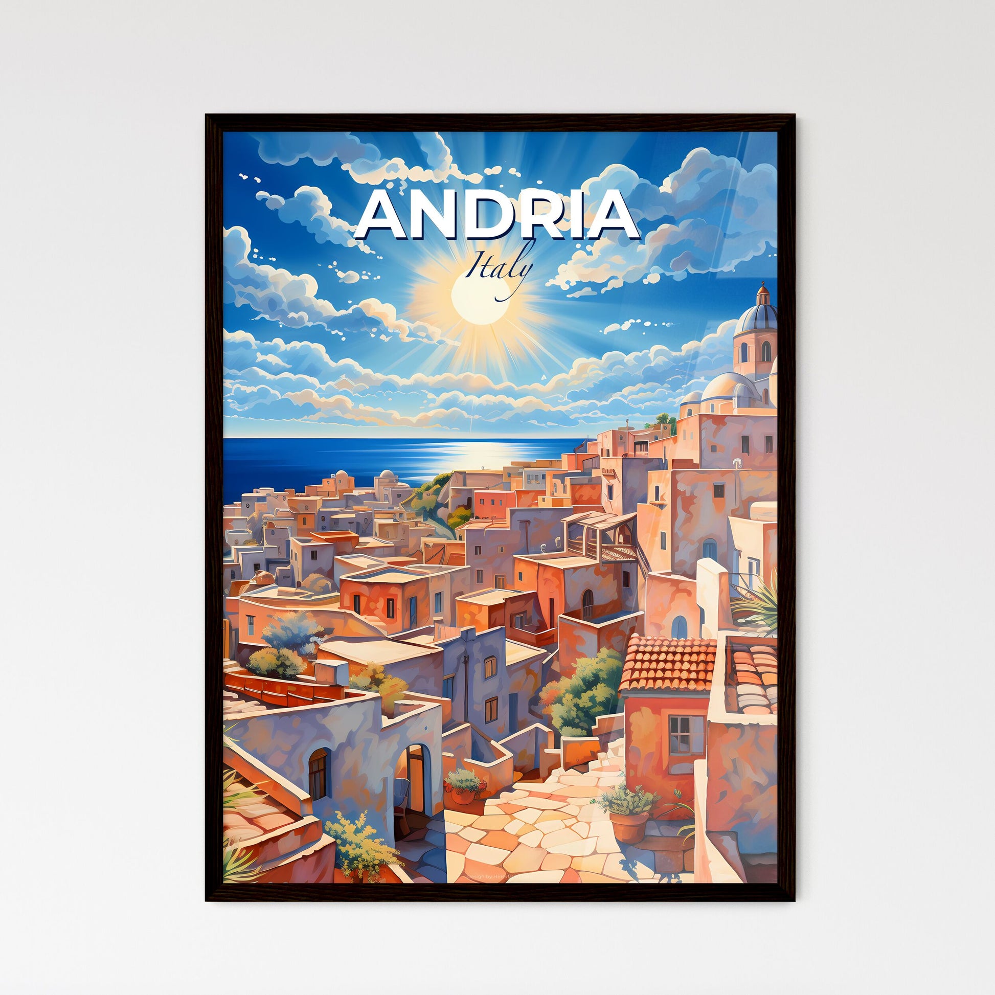 Andria, Italy, A Poster of a painting of a city by the sea Default Title