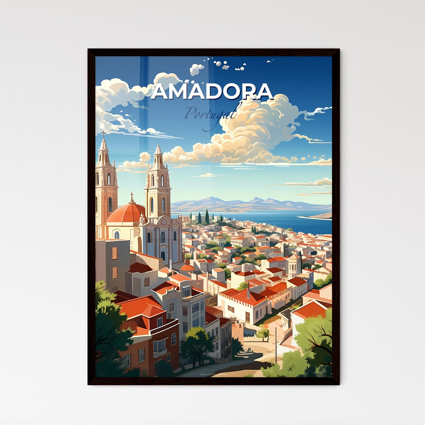 Amadora, Portugal, A Poster of a city with a large building and a body of water Default Title